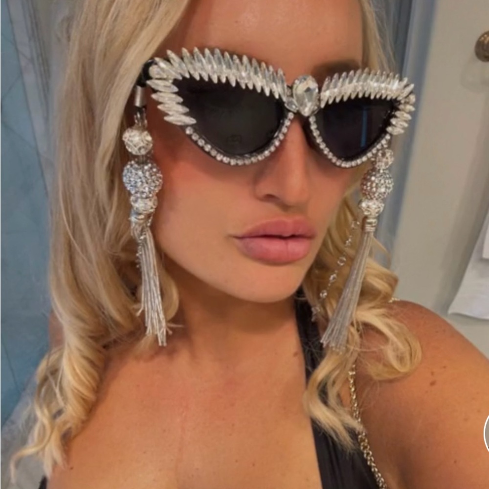 Meghan Fabulous Cat Eye Bedazzled Sunglasses